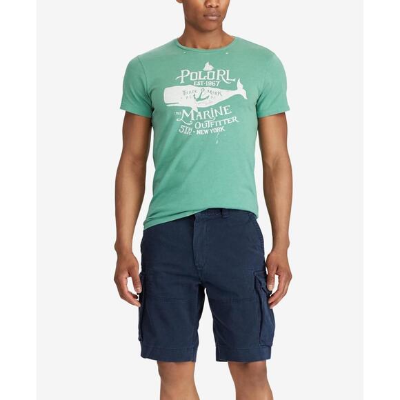 Polo Ralph Lauren Classic Gellar Cargos Shorts Mens 46 Navy Outdoor Casual Prep - Picture 2 of 13